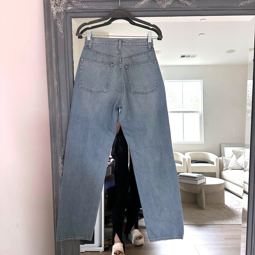 NWT Reformation Dawson Relaxed Jean Skye Destroyed Light Wash Denim Jeans 25 - Picture 7 of 10